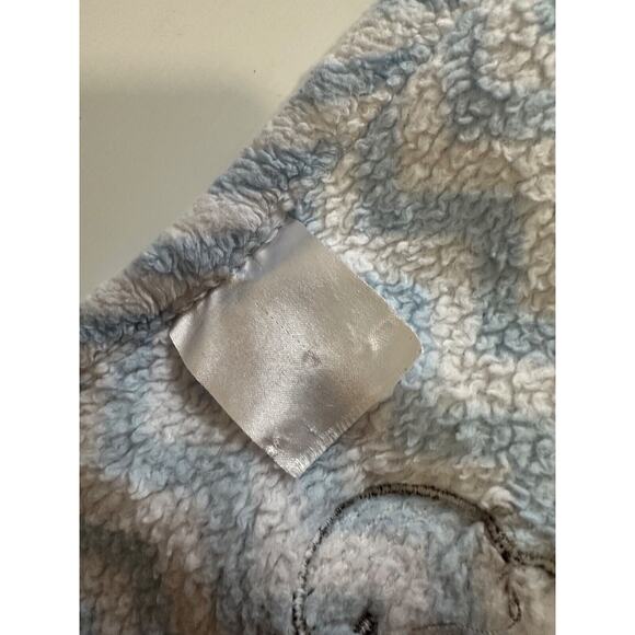 Lele Bebe Favorite Blue Chevron Elephant Face Fleece Baby Blanket Lovey Applique - Picture 5 of 6